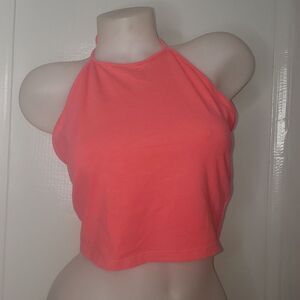 FOREVER 21 Peach Halter Top Womens Size Large